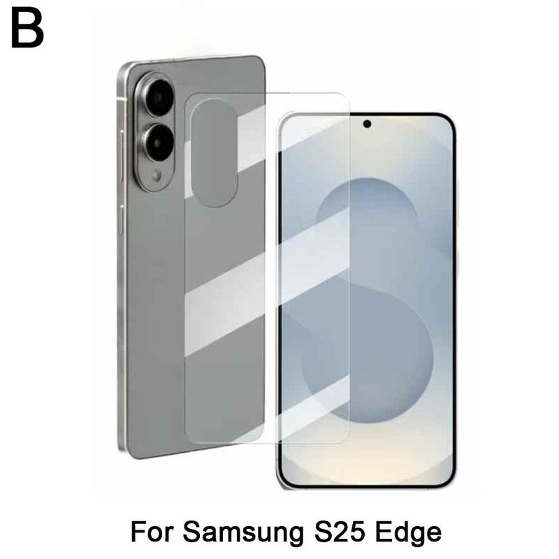 Compatible with Samsung Galaxy S25 Ultra Edge Clear Tempered Glass Back Screen Protector